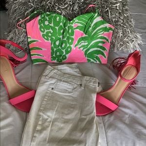 Crop top pants shoes